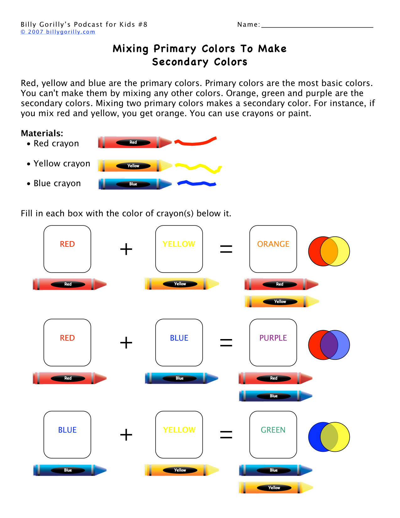 Предварительный просмотр раскраски 8 Crayons основных цветов
