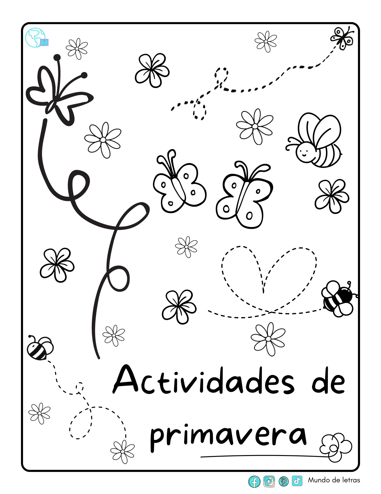 Предварительный просмотр раскраски Dibujo Colorear Primavera