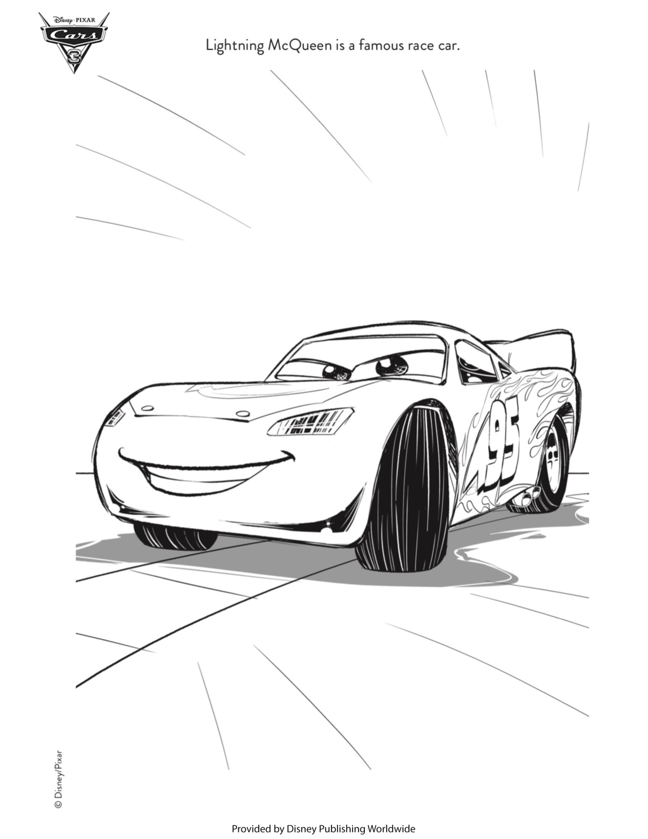 Предварительный просмотр раскраски Страница раскраски Lightning McQueen