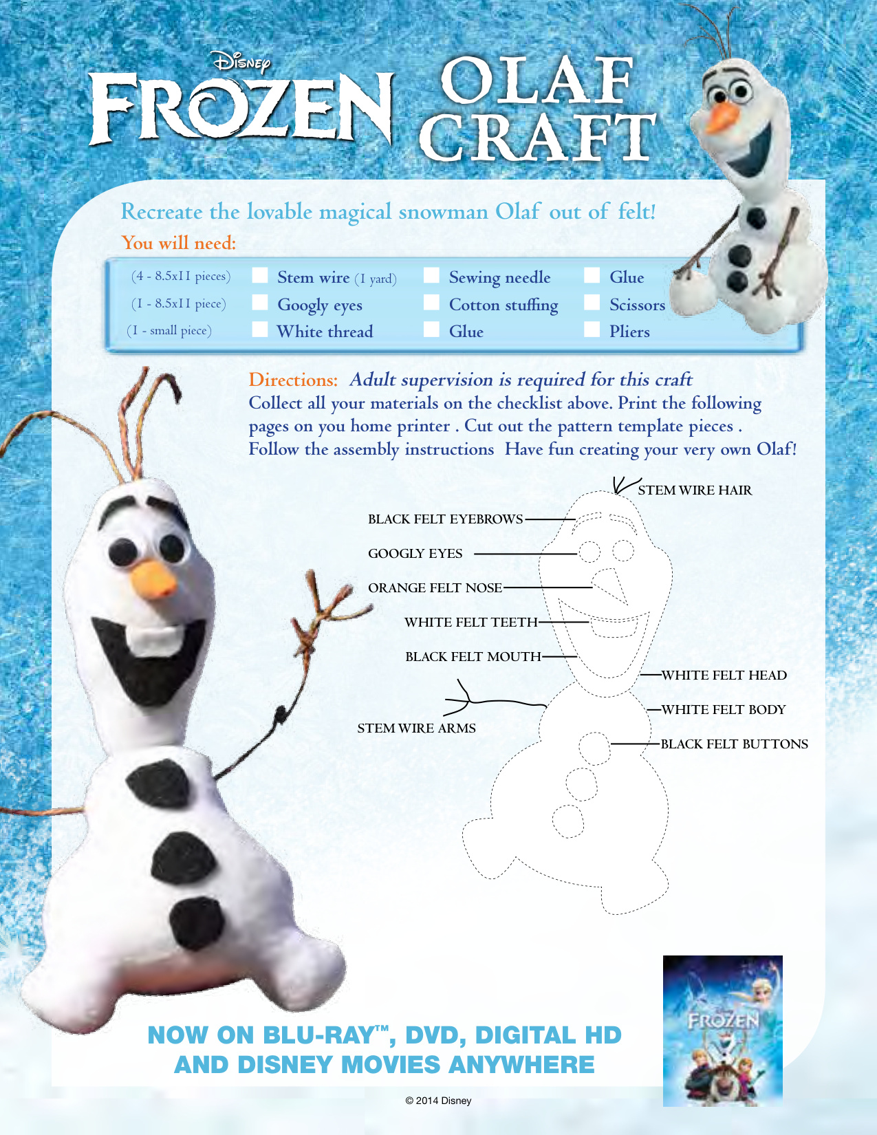 Предварительный просмотр раскраски Olaf Printable